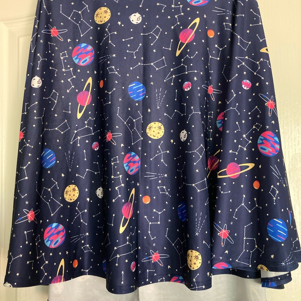 Cosmic Print Midi Skirt- large